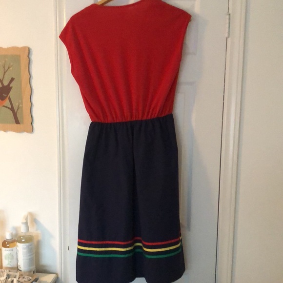 Vintage spring & summer dress with striped skirt - Picture 5 of 5